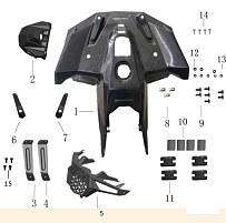 Пластиковый корпус (часть 1) КВАДРОЦИКЛА GBM DAXTER 200