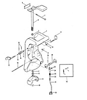 Поворотный кронштейн и блокировка обратного вращения 2-Х ТАКТНОГО ПЛМ MERCURY 60 Серийный номер от 7208333 до 0A721307