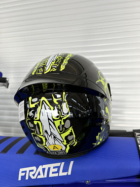 Шлем интеграл HETOSHI XD1-97 цв. Черно зеленый глянцевый  р. M