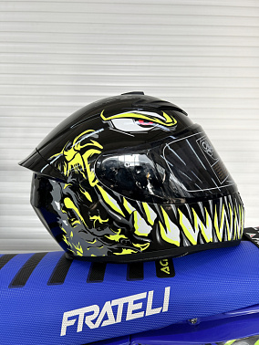 Шлем интеграл HETOSHI XD1-97 цв. Черно зеленый глянцевый  р. M