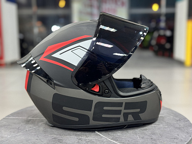 Шлем интеграл HETOSHI XD1-242 цв. Черно-серо-красный  р. XXL